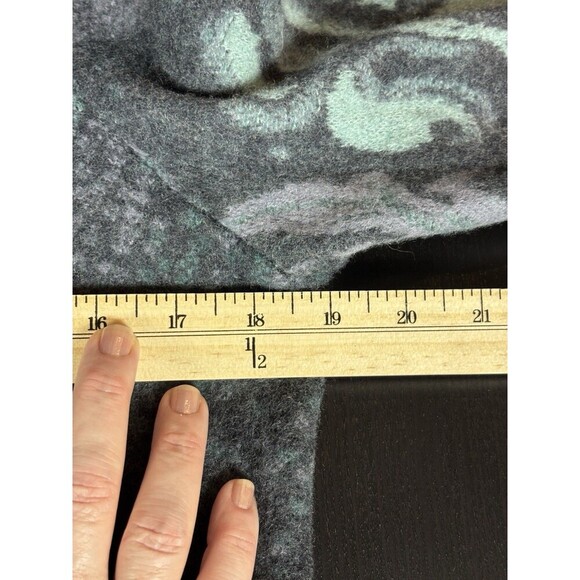 Ivko Wool Cardigan Jacket Grey Floral XXL Zip Front Long Sleeve Embroidered - Picture 11 of 16